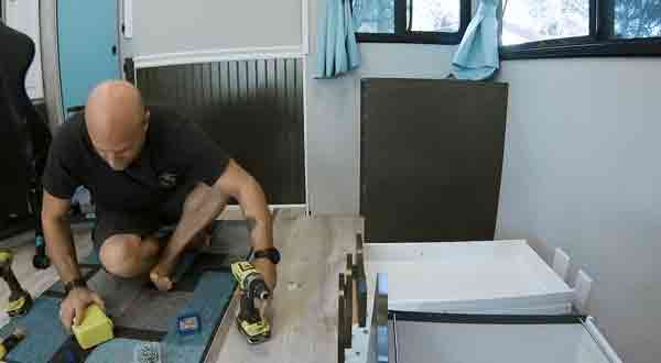 Installing the Desk and Floor in the RV