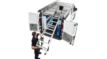 A roof rack for a work van