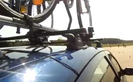 Roof rack attachment points on specific vehicle